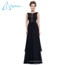 Bodenlangen Spitze Schärpen Chiffon sexy schwarz Abendkleid